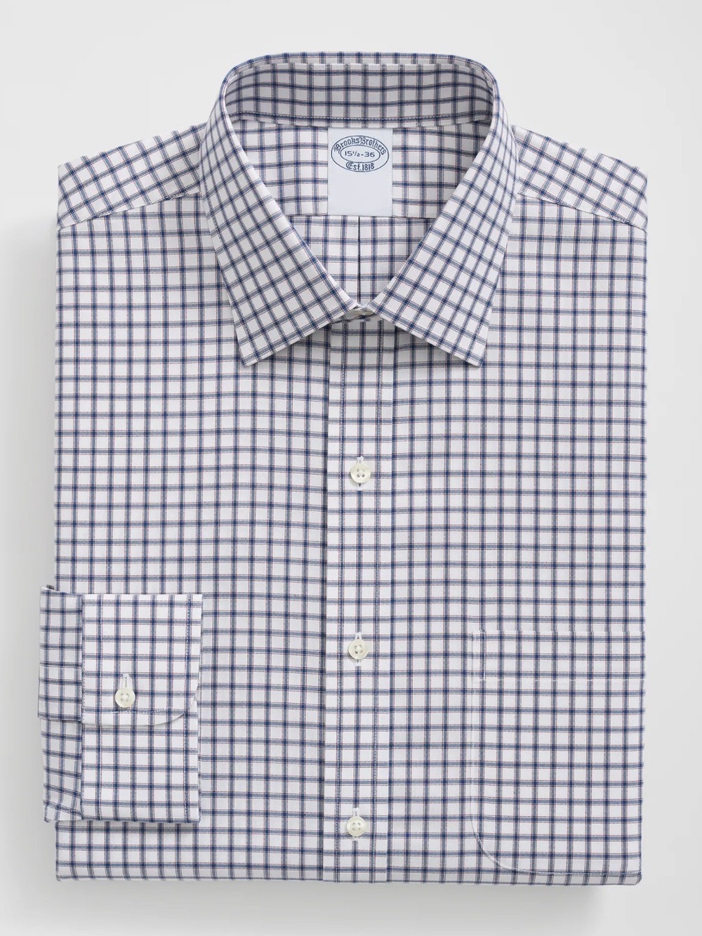 Brooks Brothers Micro-Check Button-Down Non-Iron Windowpane Dress Shirt